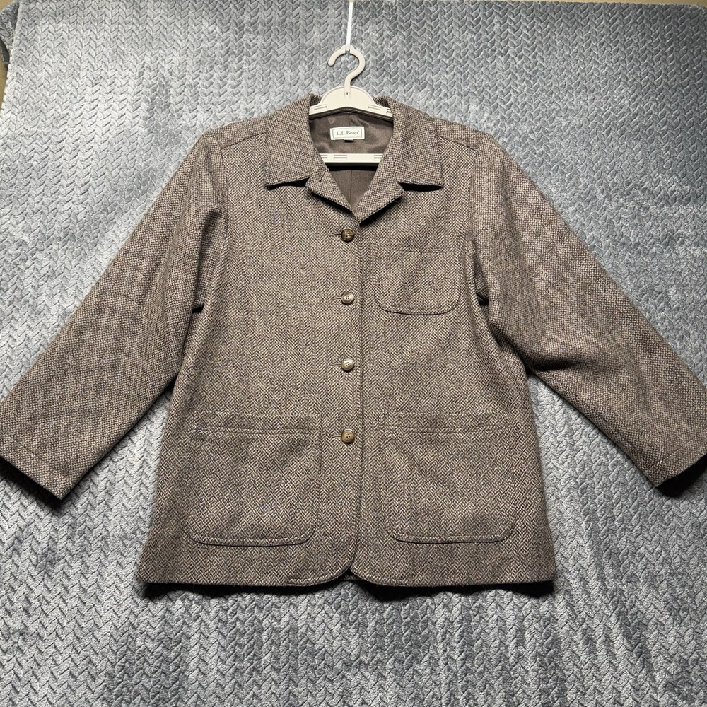 1990s L.L.Bean Blazer Women's‎ 6 Wool Lambswool Tweed Made in USA